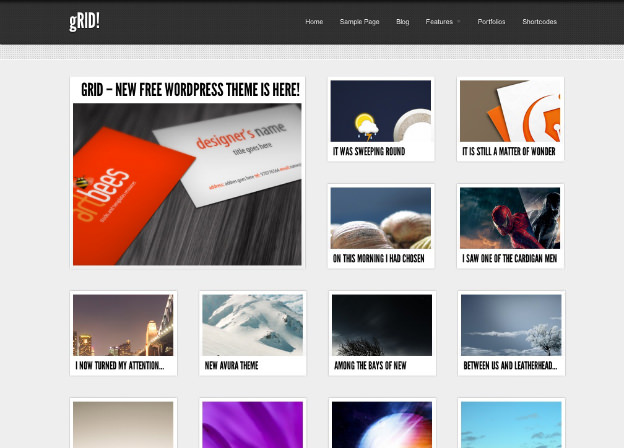 グリッドレイアウトが特徴的。写真ブログ・ポートフォリオ用テーマ「gRID!」