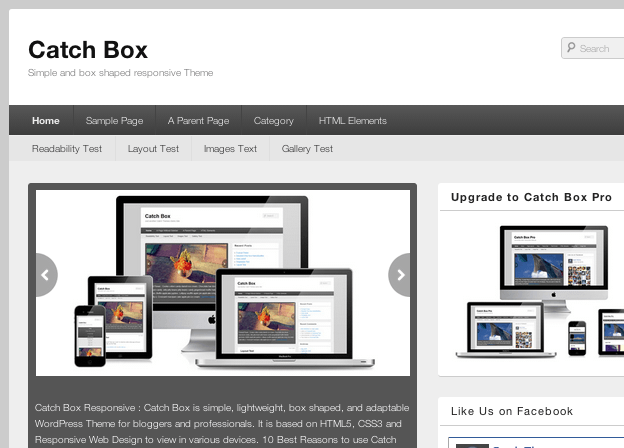 ブログやwebマガジン用の無料WordPressテーマ「catchbox」のトップページイメージ