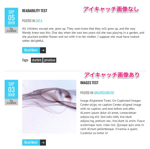 ブログ用の無料WordPressテーマ「BOLDR」のトップページのデザイン2