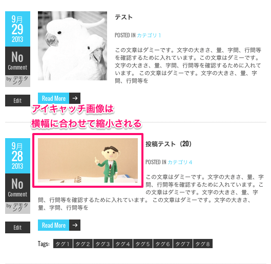 ブログ用の無料WordPressテーマ「BOLDR」のトップページのデザイン3