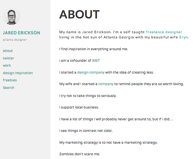 ブログ-ポートフォリオ用の無料WordPressテーマ「Required」の固定ページのデザイン