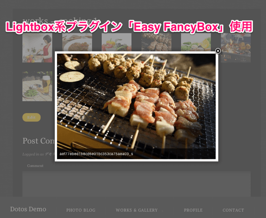 写真ギャラリー用の無料WordPressテーマ「dotos」の固定ページのデザイン２