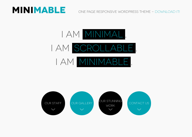 ポートフォリオ-ビジネス用の無料WordPressテーマ「Minimable」のトップページイメージ