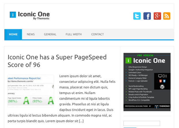 ビジネス-ブログ用の無料WordPressテーマ「Iconic-One」のトップページイメージ