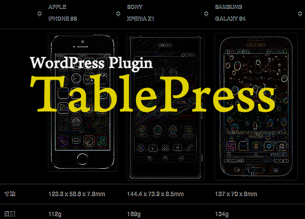 比較表や一覧表を簡単に。テーブル作成用WPプラグイン「TablePress」