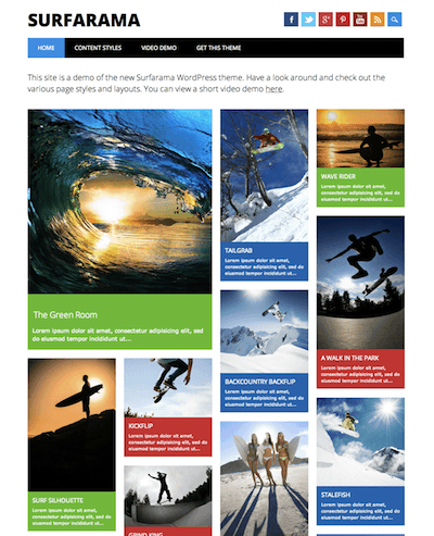 WordPressテーマ「Surfarama」のデモサイトのイメージ図