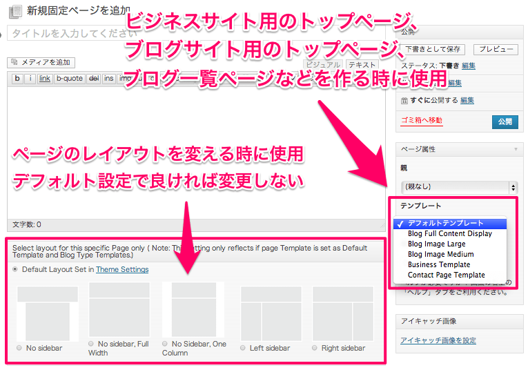 ビジネスサイト用の無料WordPressテーマ「Attitude」の投稿方法